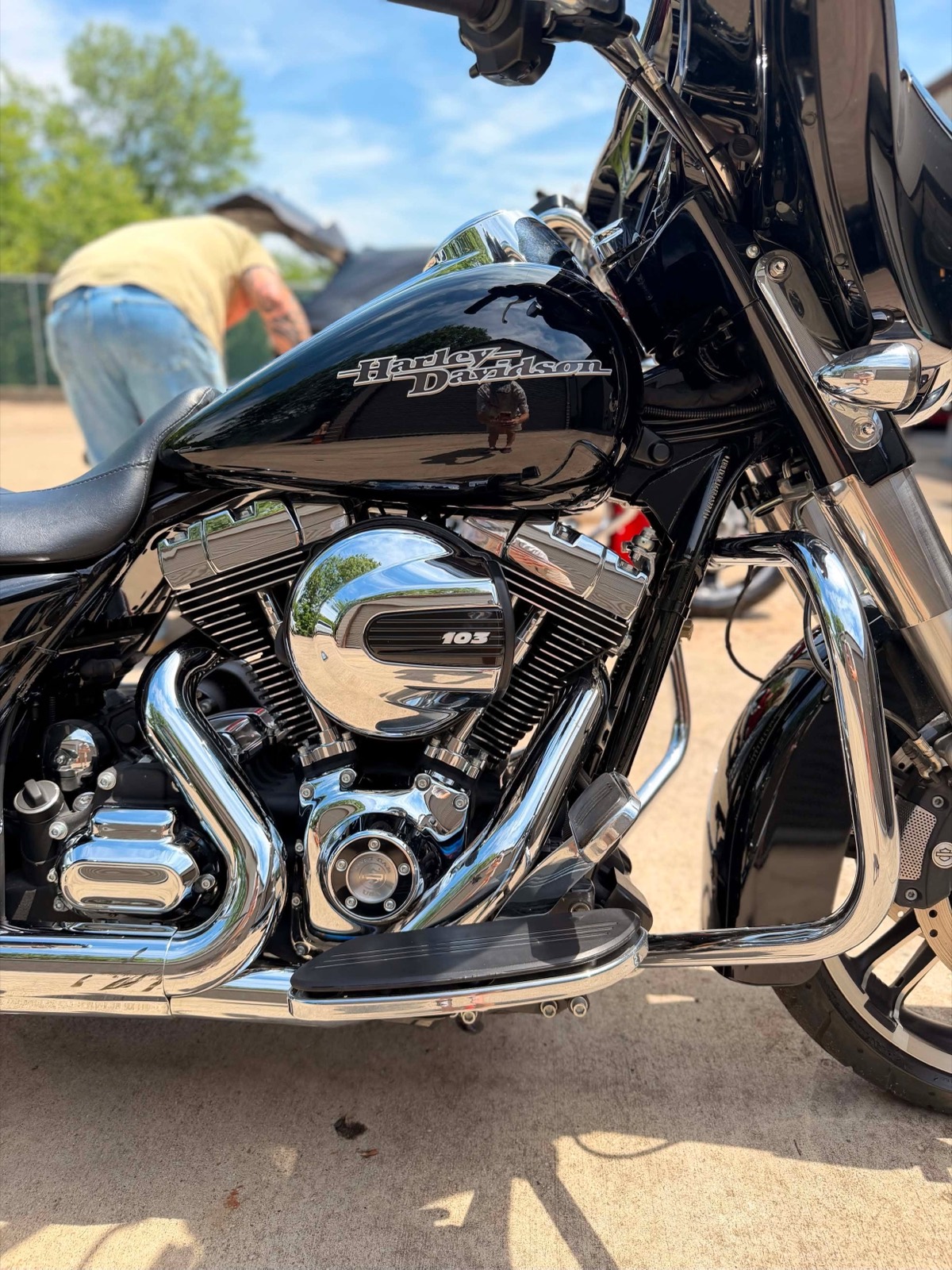 Harley-Davidson motorcycle chrome detail